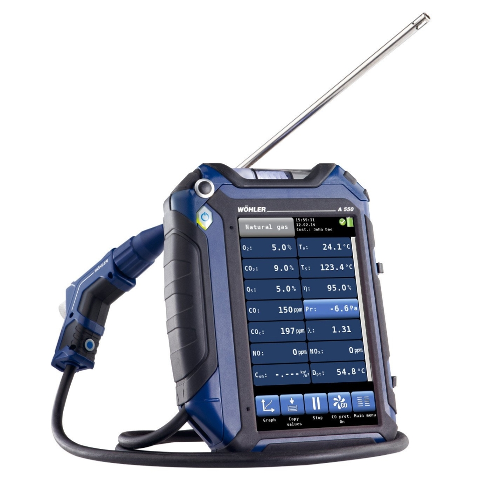 WOHLER A 550 FLUE GAS ANALYZER PROFESSIONAL SET