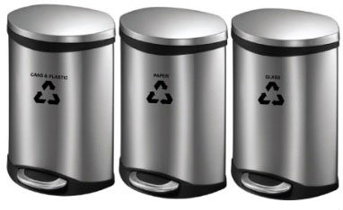 EH Stainless Steel Foot Pedal Recycle Bin