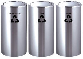 EH Stainless Steel Flip Top Recycle Bin
