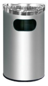 EH Stainless Steel Semi Round Bin c/w Ashtray Top