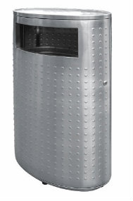 EH Stainless Steel Oval Waste Bin c/w Flat Top