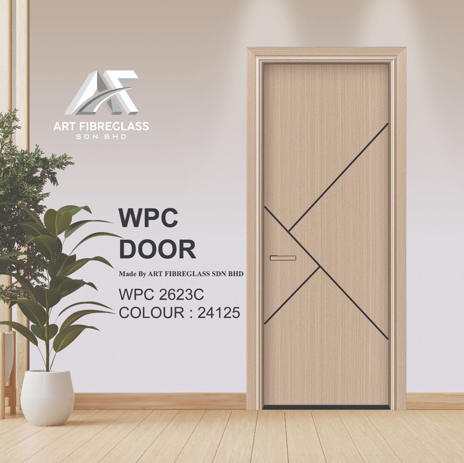 ART FIBRE WPC ALUMINIUM SWING DOOR - Craving Design WPC2623_24125