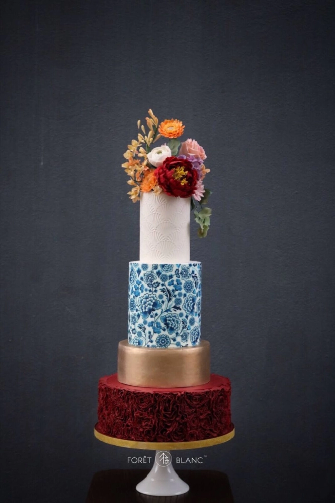 Flower Chinese Wedding Cake