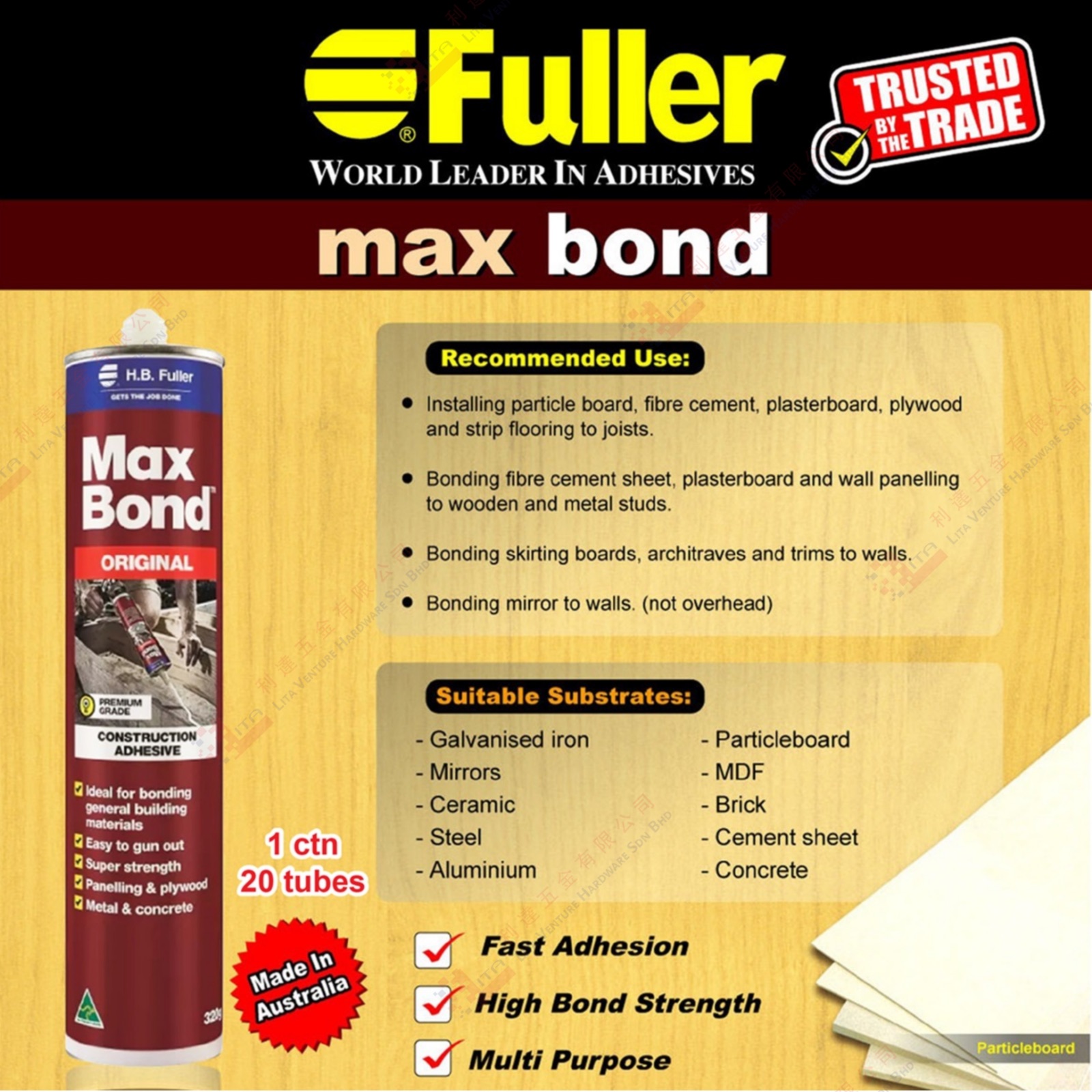 MAX BOND BRAND CONTRUCTION ADHESIVE