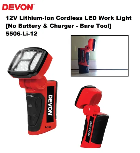 [LOCAL] DEVON 5506-Li-12 12V Lithium-Ion Cordless LED Work Light [No Battery & Charger - Bare Tool]