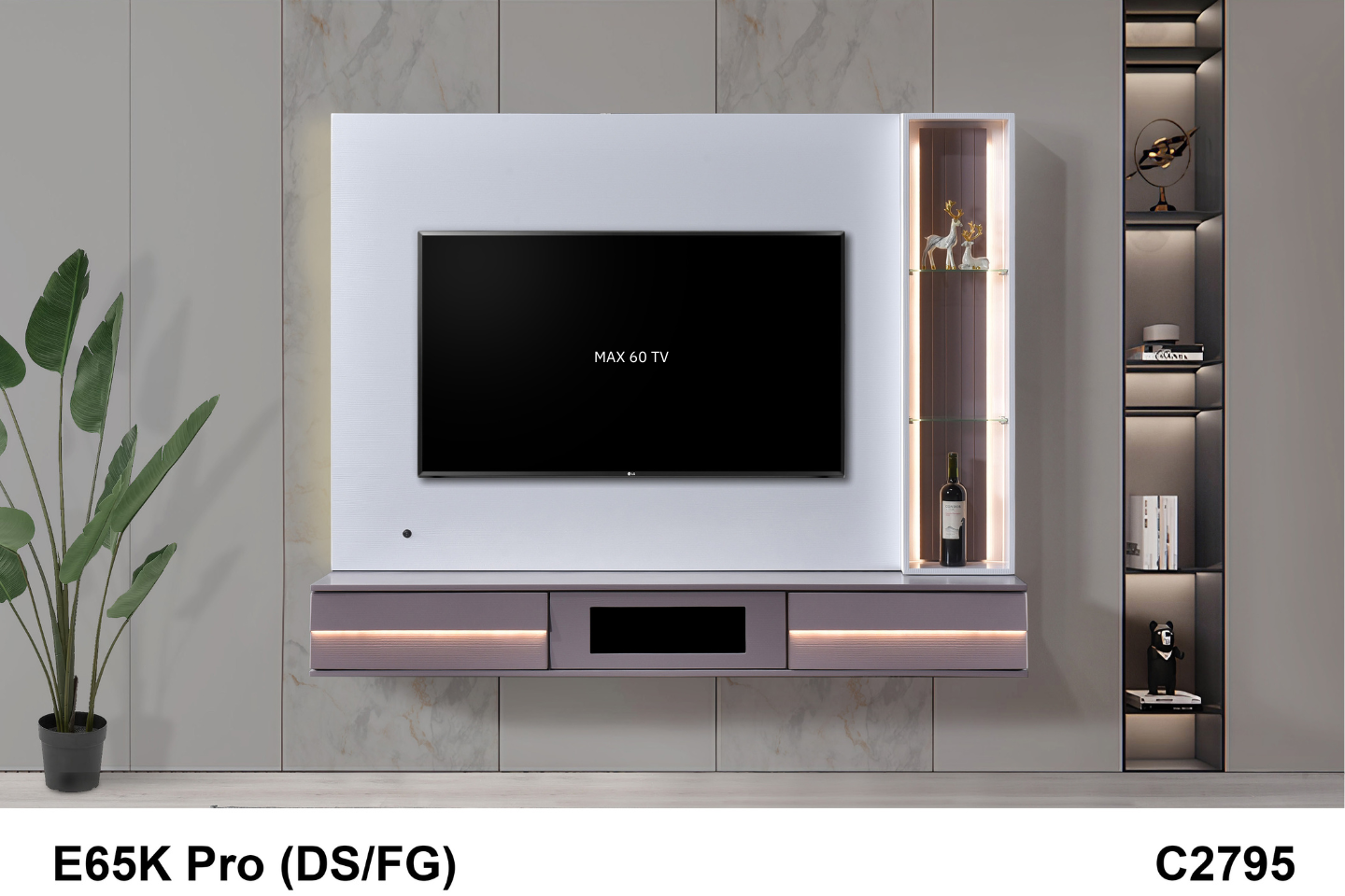 WALL TV CABINET - E65K PRO (DS/FG) C2795