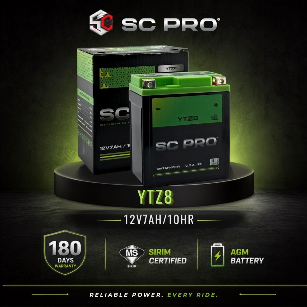 YTZ8 SC PRO - Bateri R25/X-MAX 250/RFS150/KLX 150/MZ 125/DZM 200