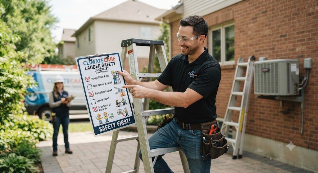 ladder safety checklist for HVAC technicians
