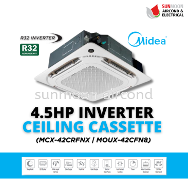 4.5HP R32 INVERTER NEW AIRCOND CEILING CASSETTE FOR INDUSTRIAL - MALAYSIA