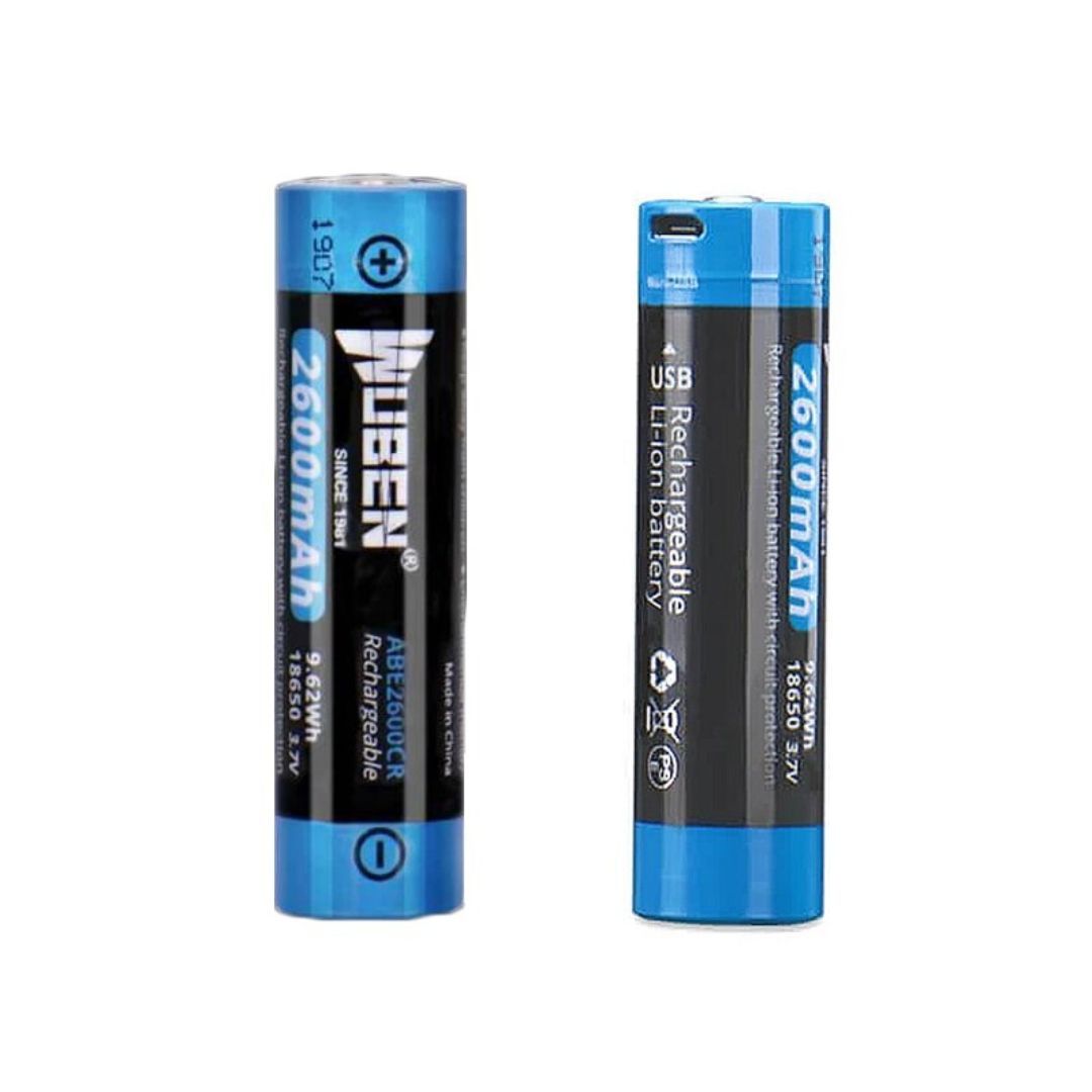 Wuben ABE2600CR Rechargeable 18650 Flashlight Battery - 2600mAh