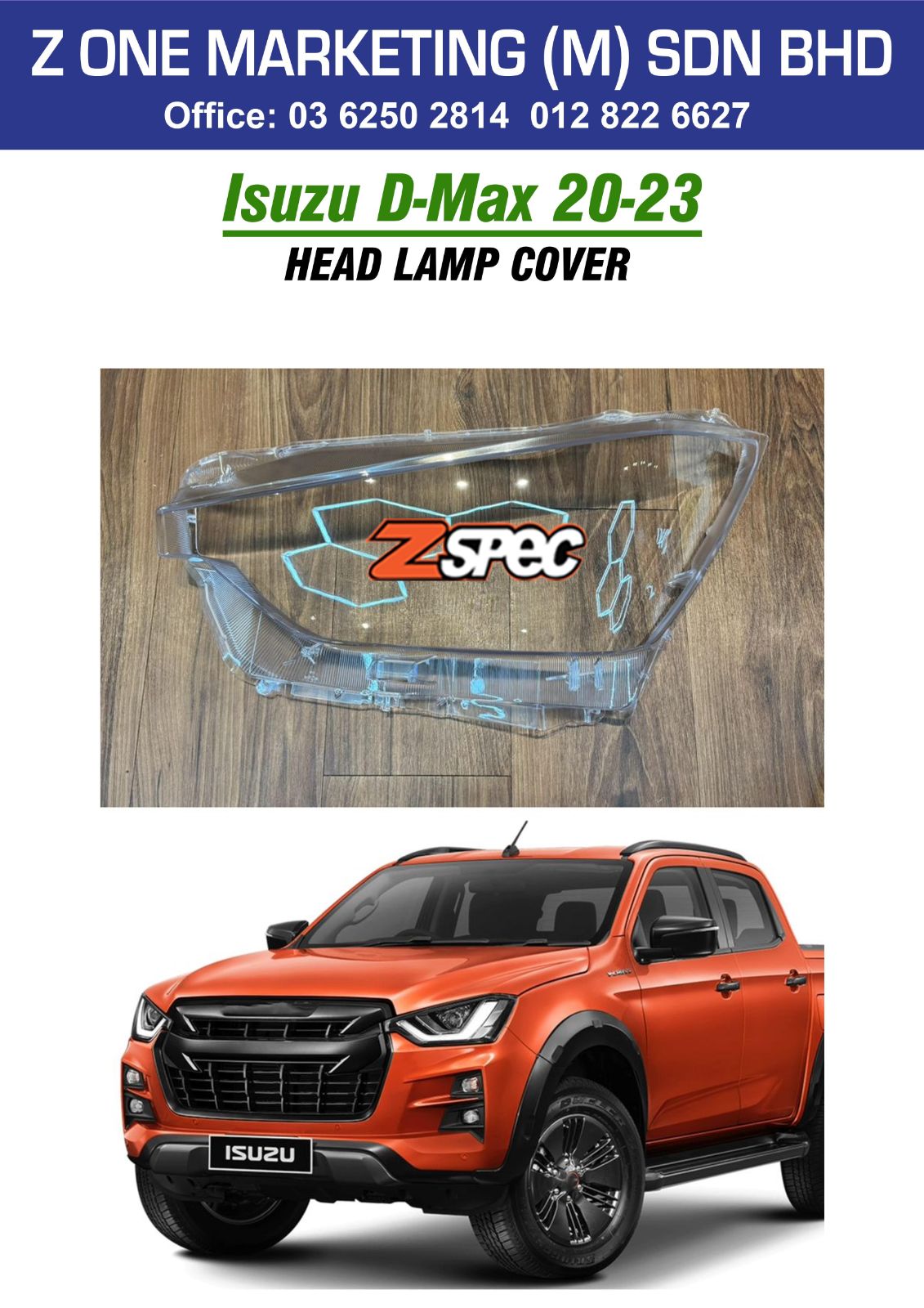 isuzu d-max 20-23 head lamp cover