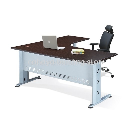 QAMAR MEJA PEJABAT/TULIS BERBENTUK L M AQL 1815-M(L) - L-Shape Office Table/Desk Damansara Perdana | L-Shape Office Table/Desk Damansara Mutiara | L-Shape Office Table/Desk Taman Desa