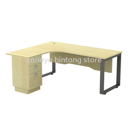 OLVA EXECUTIVE OFFICE TABLE/DESK L-SHAPE & FIXED PEDESTAL 2D1F ASQWL 552-3D(L) - Executive Office Table Sungai Buloh | Executive Office Table Puncak Alam | Executive Office Table Cheras