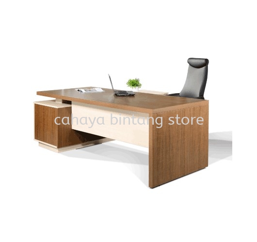 FERNI EXECUTIVE DIRECTOR OFFICE TABLE WITH SIDE OFFICE CABINET - director office table happy garden | director office table taman oug | director office table pandan jaya