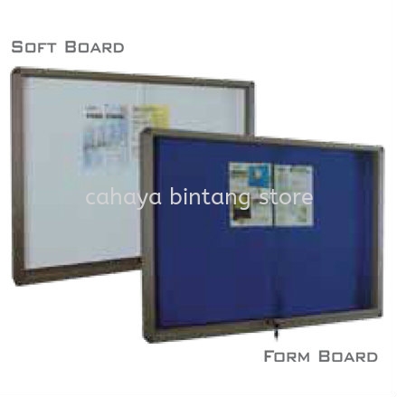 SLIDING GLASS DOOR OFFICE NOTICE BOARD (ALUMINIUM FRAME) - notice board nilai | notice board sepang | notice board banting