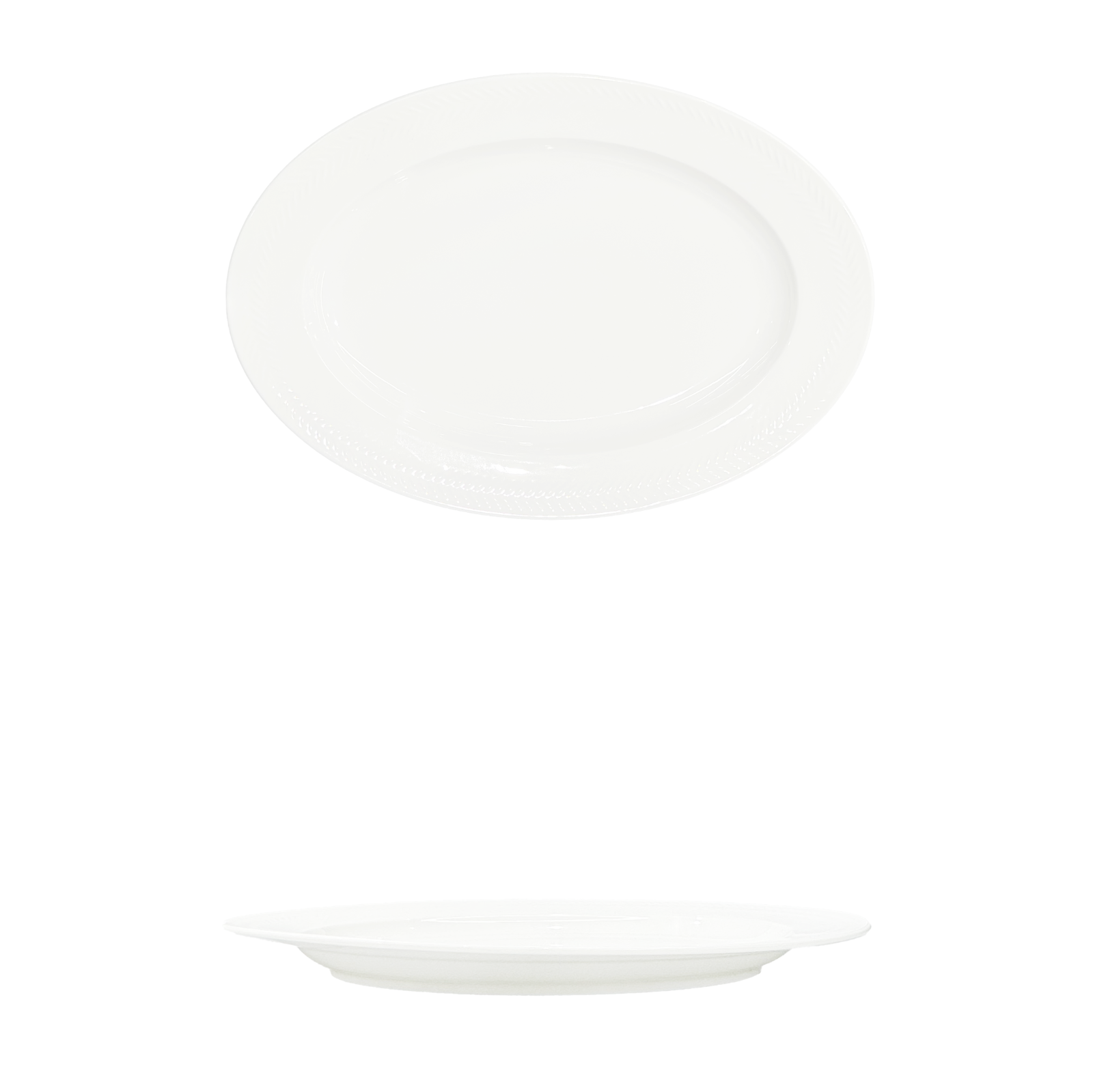 YX-BC-15'' Wheat Ear Oval Flat Plate 15 麦穗椭圆平边