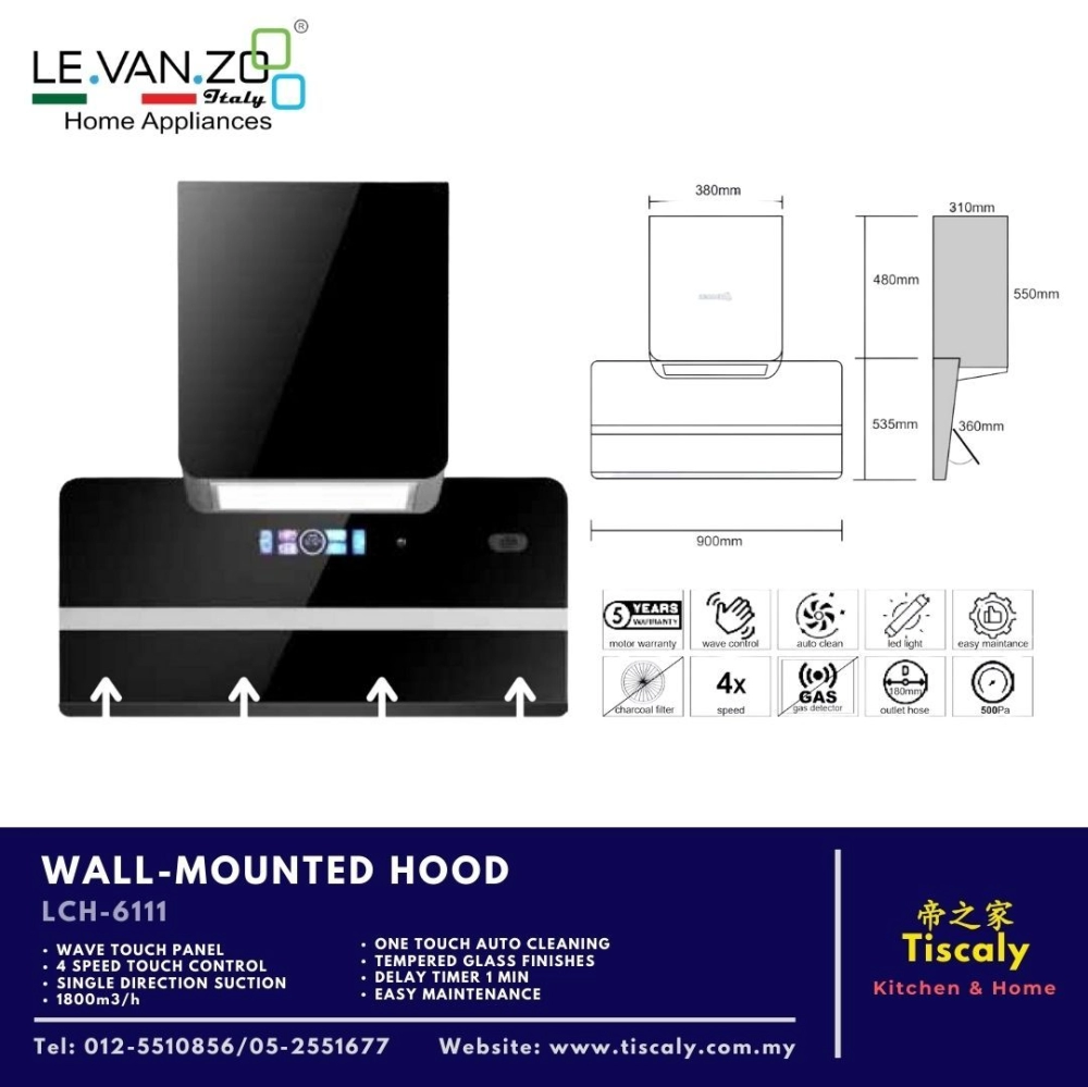 LEVANZO WALL-MOUNTED HOOD LCH-6111