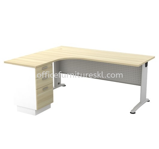 BERLIN WRITING OFFICE TABLE/DESK L-SHAPE & FIXED PEDESTAL 3D ABL 1515-3D - Top 10 Best Recommended Writing Office Table | Writing Office Table Port Klang | Writing Office Table Rawang | Writing Office Table Imbi