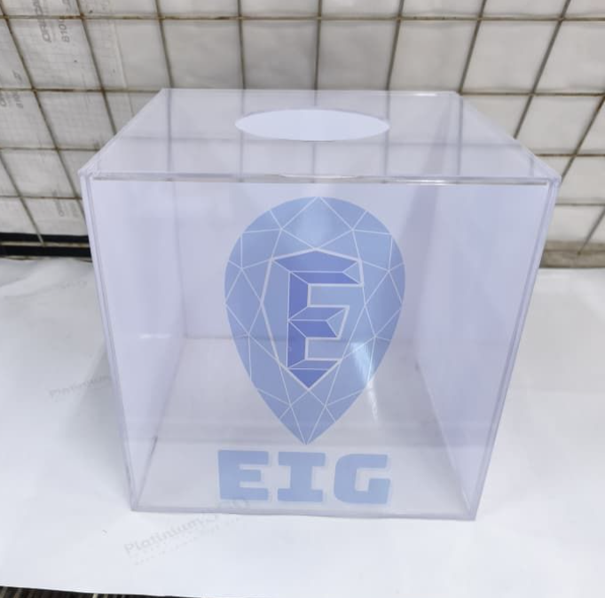 Customised Acrylic Lucky Draw Box with Logo