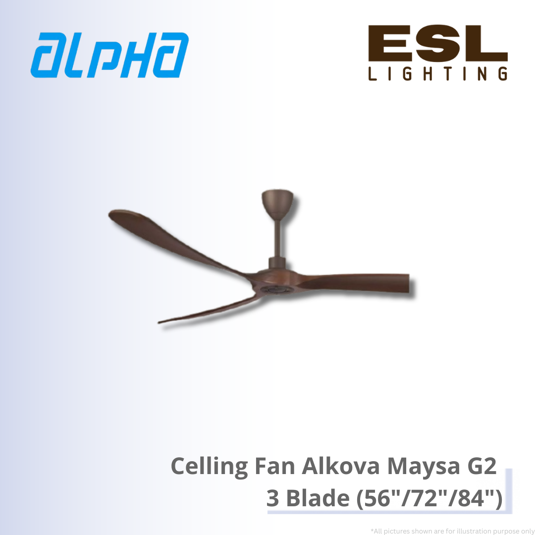 ALPHA Celling Fan Alkova Maysa G2 - 3 Blade (56"/72"/84")