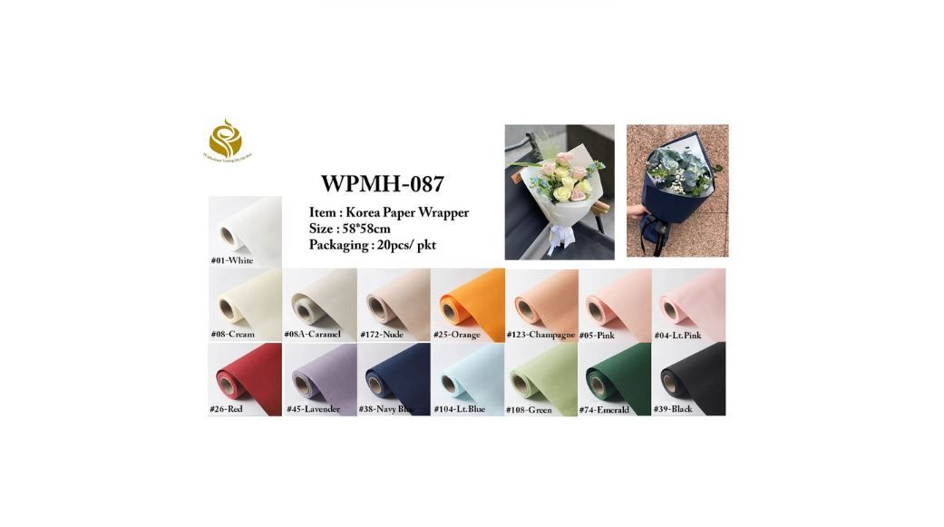 Korean Craft Paper for Flower Wrapping – Elegant & Durable Sheets for Bouquets & Gifts  (WPMH-087)