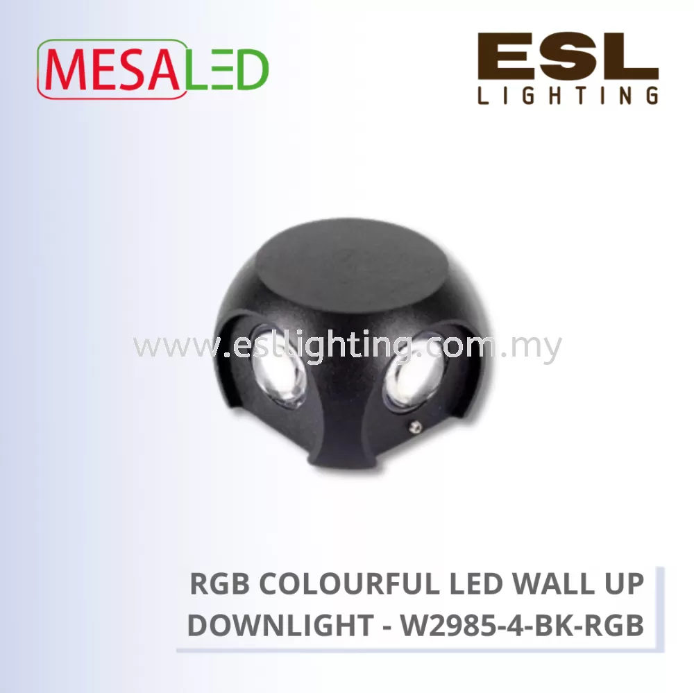 MESALED LED WALL UP DOWN LIGHT RGB COLOURFUL 3W - W2985-4-BK-RGB IP54