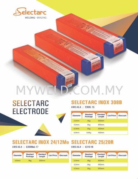 Selectarc Welding Electrode Selectarc Consumables Selangor, Malaysia, Kuala Lumpur (KL), Balakong Supplier, Distributor, Supply, Supplies | Myweld Equipment & Gases Sdn Bhd