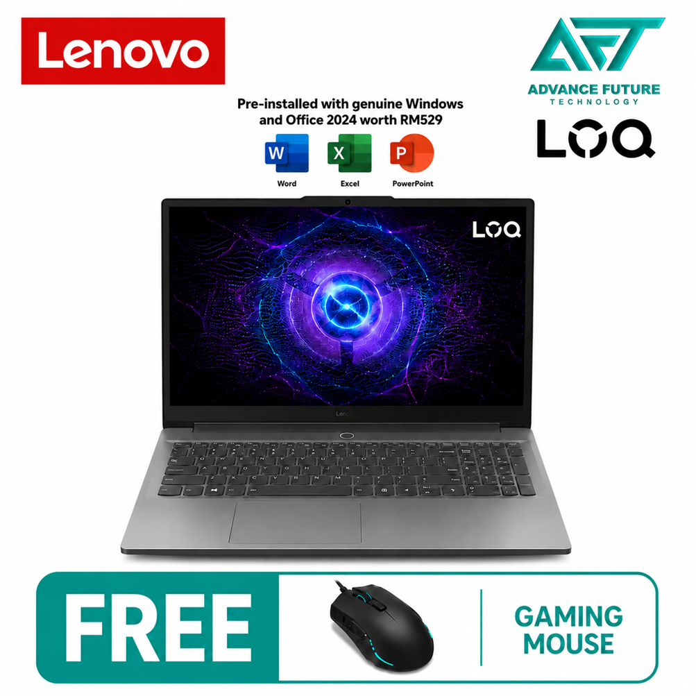 Lenovo LOQ 15ARP10E 83S000CCMJ 15.6" FHD 144Hz Gaming Laptop Luna Grey ( AMD Ryzen 7 7735HS, 16GB, 512GB SSD, RTX3050, W11, H&S 2024&M365 )