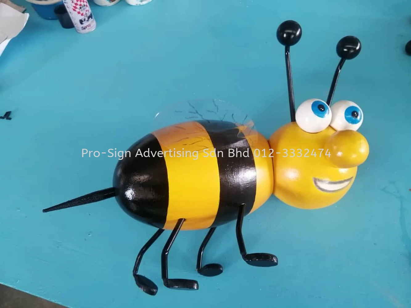 HANDMADE POLYSTYRENE BEE SCULPTURE