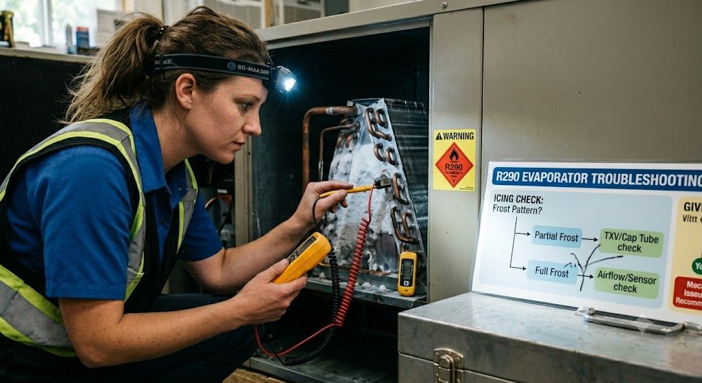 R290 evaporator troubleshooting