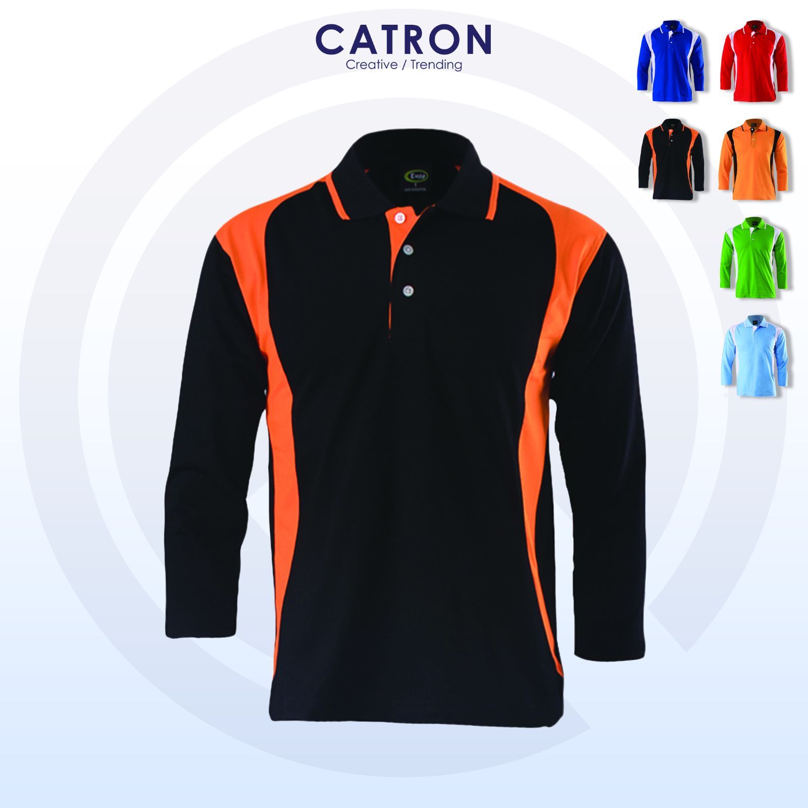 EM 2093 Long Sleeve Collar T-shirt (180gsm)