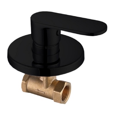 SJC-002S-MB 1/2" Single Lever Concealed Stop Valve – Brass Matt Black Stop Cock / Stop Valve