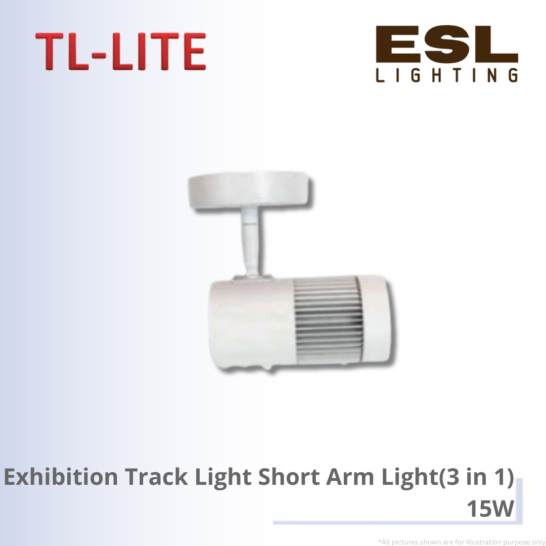 TL-LITE Exhibition Track Light Short Arm (3 in 1) - 15W