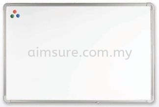 Single sided magnetic whiteboard with aluminium frame and duster tray