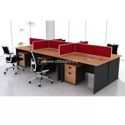 Office Workstation Table Cluster Of 6 Seater | Office Panel | Office Divider | G Series Set (Rectangular Design) | Office Cubicle | Office Partition Setia Alam IPWT6-G16/18-12/15