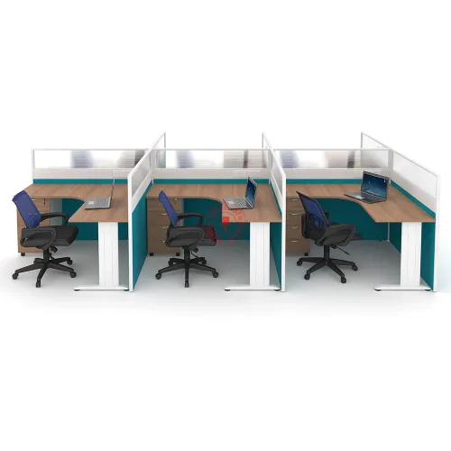 MJ L-Shape Workstation Cluster of 6 / Office Table Workstation / Meja Pejabat Kerja / Meja office