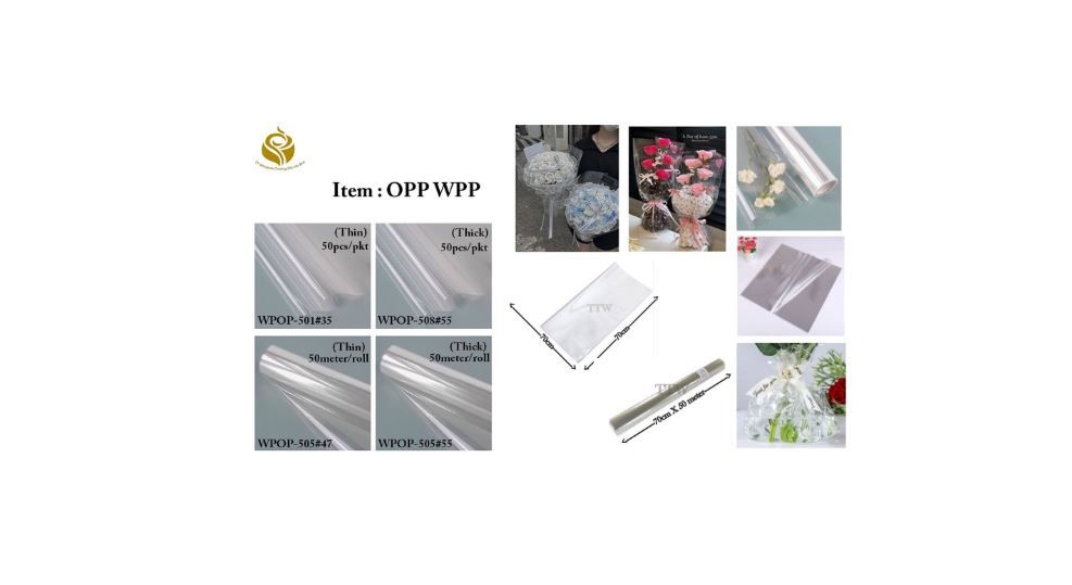 Transparent OPP Film for Bouquets – Clear Flower Gift Wrap for Elegant Packaging (WPOP-501/505/508)