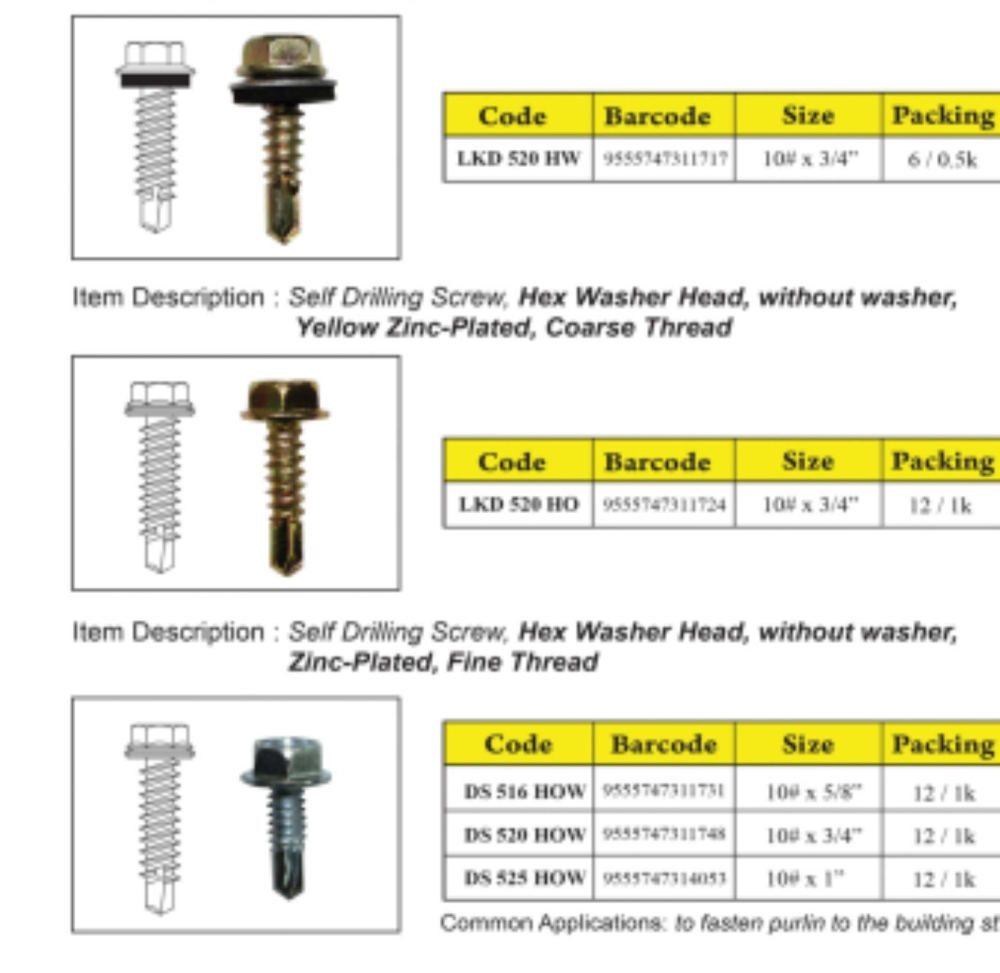 self drilling screw