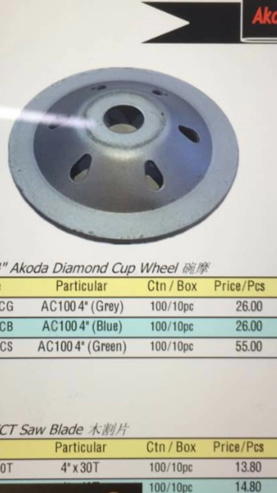 Diamond cup wheel