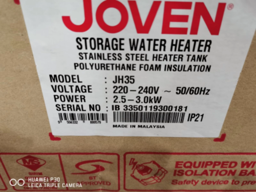 joven storage water heater 
