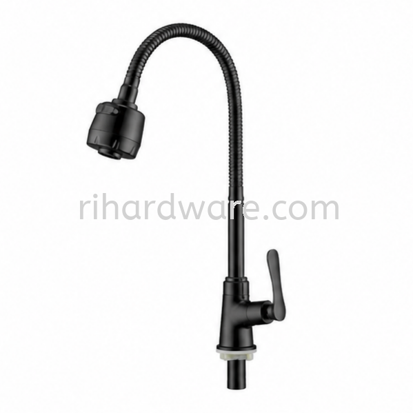 SANIWARE Black Flexible Pillar Kitchen Sink Tap SFC-304-6003974