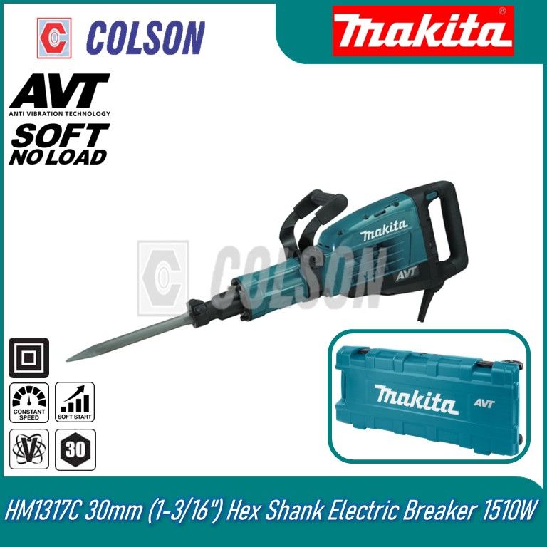 MAKITA HM1317C 30mm (1-3/16") Hex Shank Electric Breaker 1510W