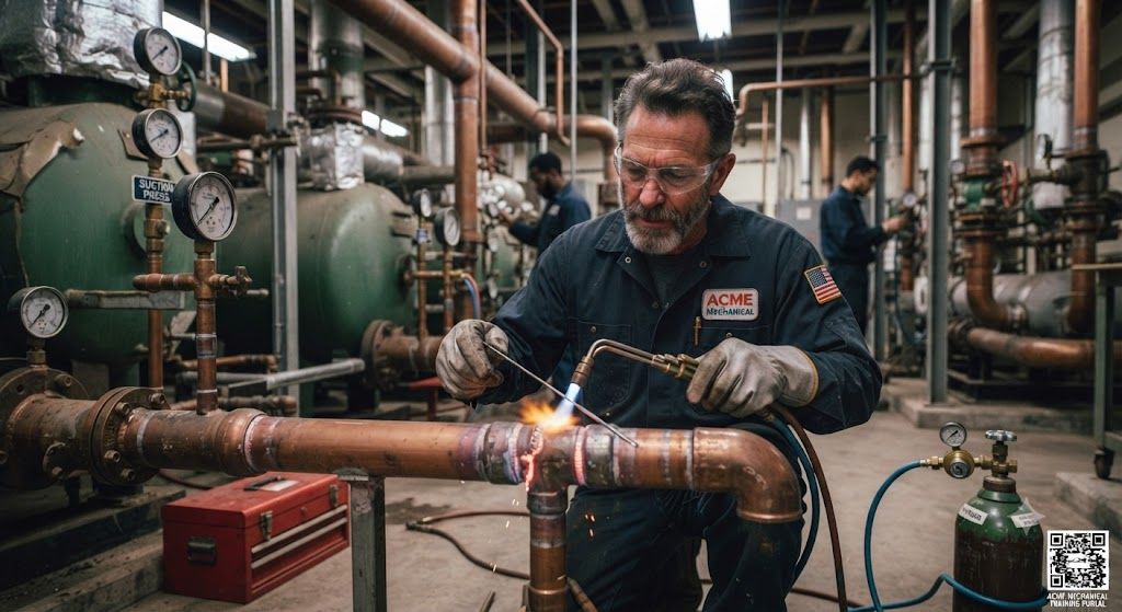 copper refrigeration line industrial brazing method