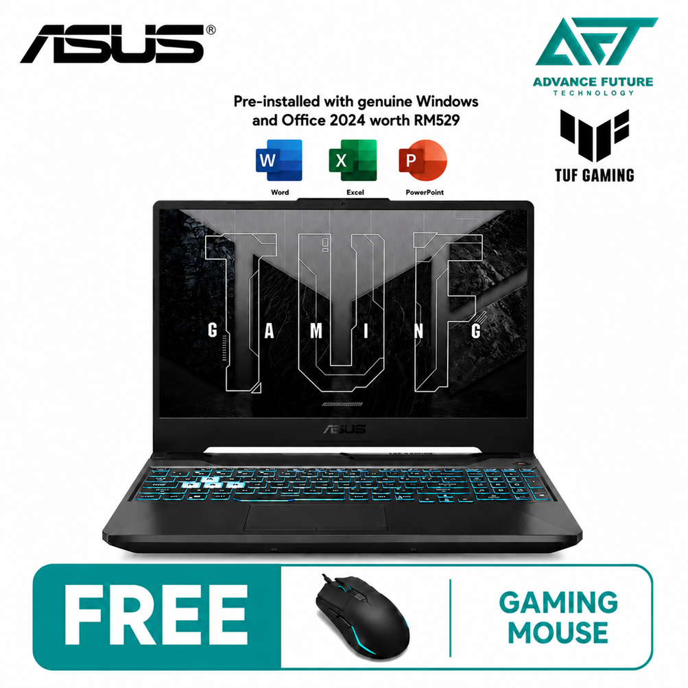 Asus TUF Gaming A15 FA506N-CQHN666WS 15.6'' FHD 144Hz Gaming Laptop Black ( AMD Ryzen 7 170, 16GB, 512GB SSD, RTX3050, W11, H&S 2024&M365 )