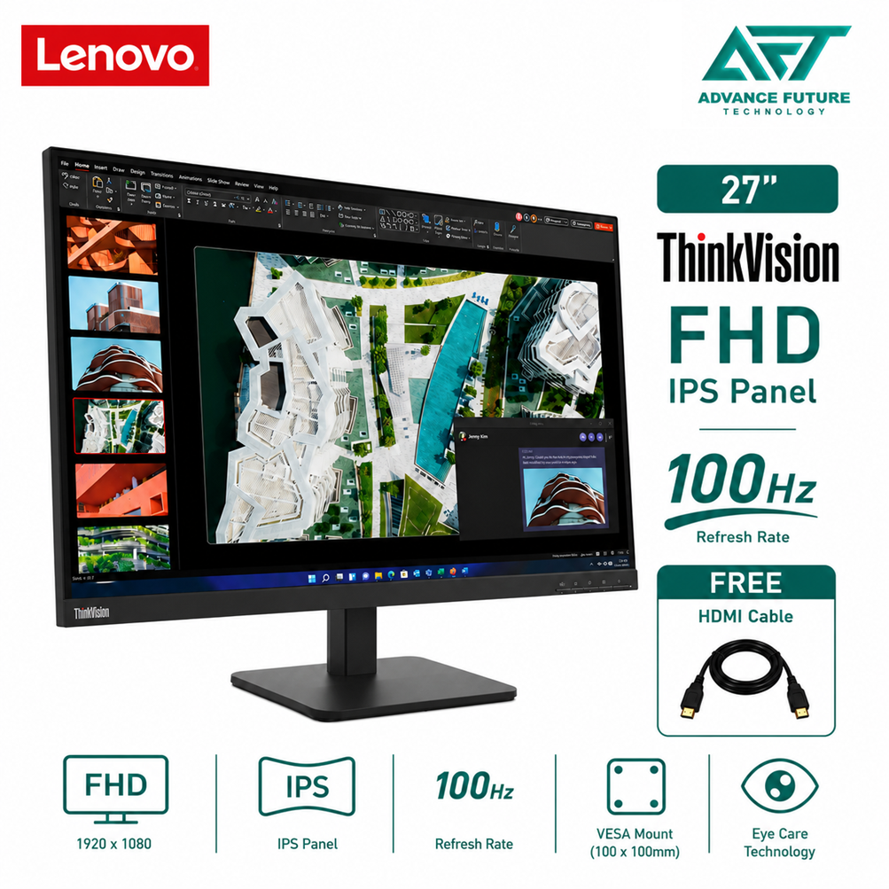 Lenovo ThinkVision S27-4e 64BEKAR1MY 27'' FHD IPS 100Hz Flat Monitor ( HDMI, VGA, 3 Years Warranty )