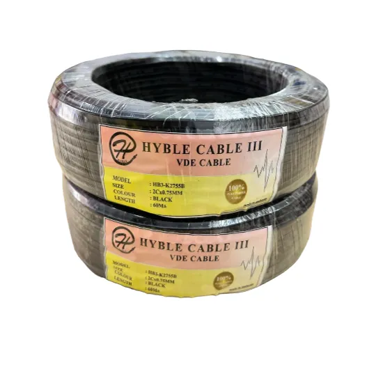 Hyble Cable 0.75mm x 2 Core VDE Cable (Black) (60m) 