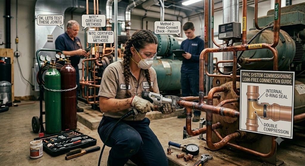 HVAC copper tubing leak-free joining method