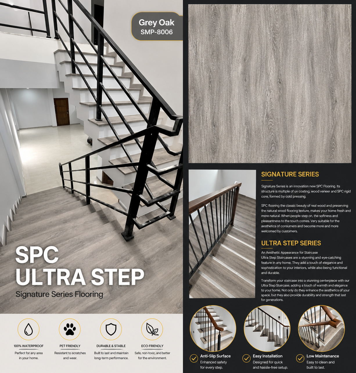 SPC FLOORING 5MM 8002 GREY OAK