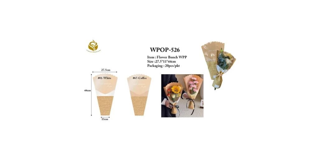 Flower Bunch Wrapping Paper – Premium Sheets for Bouquets (WPOP-526）