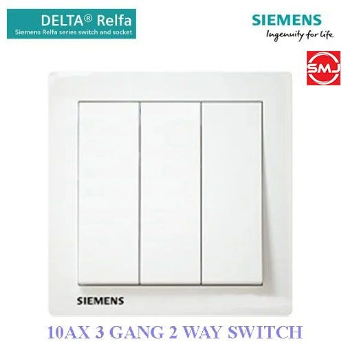 Siemens 10A 3 Gang 2 Way Switch